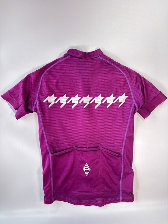 Panache Women Bike Cycling Jersey Purple Mesh 3 Pocket Full Zip Size M - Picture 3 of 12